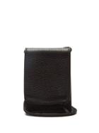 Matchesfashion.com Maison Margiela - Four-stich Grained-leather Necklace Wallet - Mens - Black