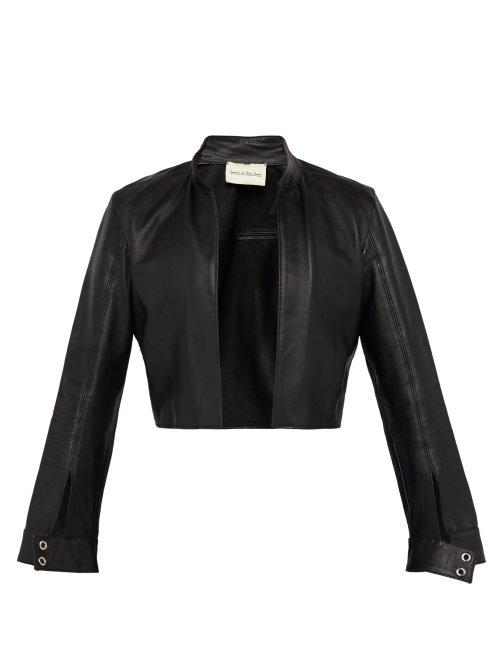 Matchesfashion.com Ludovic De Saint Sernin - Cropped Leather Jacket - Mens - Black