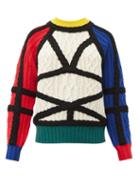 Matchesfashion.com Charles Jeffrey Loverboy - Aran Contrast Cable Knit Wool Jumper - Womens - Multi