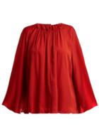 Matchesfashion.com The Row - Lancy Silk Charmeuse Top - Womens - Red