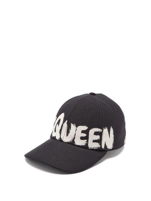 Matchesfashion.com Alexander Mcqueen - Graffiti Logo-print Cotton-blend Baseball Cap - Mens - Black