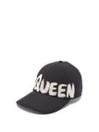 Matchesfashion.com Alexander Mcqueen - Graffiti Logo-print Cotton-blend Baseball Cap - Mens - Black
