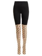 Matchesfashion.com Marine Serre - Moon Print Panelled Leggings - Womens - Beige Multi