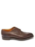 Matchesfashion.com Edward Green - Dover Grained-leather Derby Shoes - Mens - Dark Brown