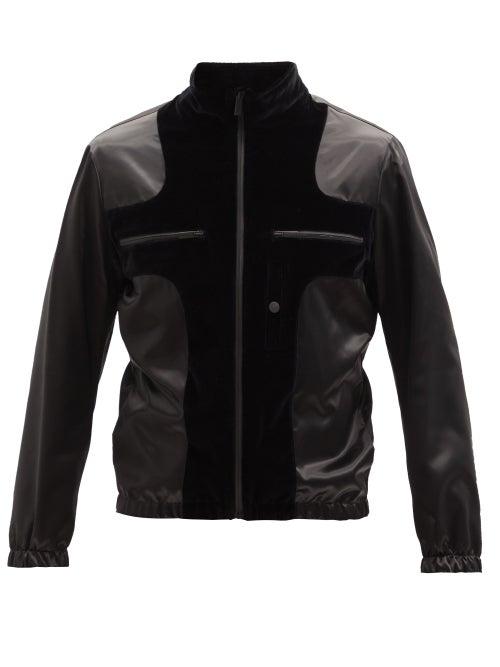 Matchesfashion.com Fendi - Patchwork Velvet And Satin Jacket - Mens - Black