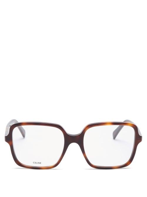 Celine Eyewear - Square Tortoiseshell-acetate Glasses - Womens - Tortoiseshell