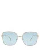 Fendi - Baguette Butterfly Ff-lens Metal Sunglasses - Womens - Blue