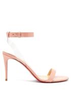 Matchesfashion.com Christian Louboutin - Jonatina 85 Patent Leather Sandals - Womens - Light Pink