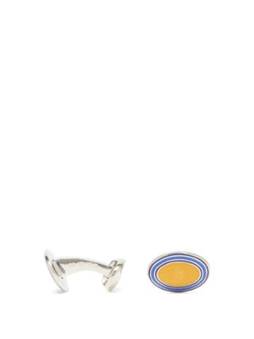 Deakin & Francis - Enamelled Sterling-silver Cufflinks - Mens - Yellow