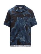 Matchesfashion.com Valentino - Infinite City-print Cotton Short-sleeved Shirt - Mens - Navy