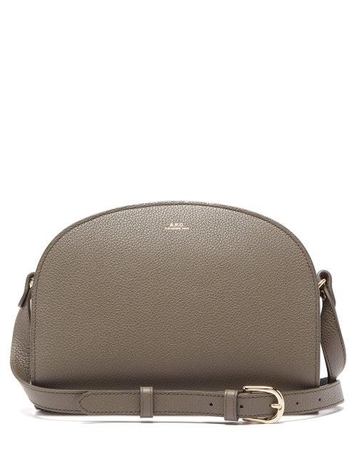 Matchesfashion.com A.p.c. - Half Moon Grained Leather Cross Body Bag - Womens - Grey