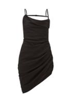 Jacquemus - Saudade Asymmetric Gathered Mini Dress - Womens - Black