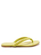 Gianvito Rossi - Tropea Braided-strap Leather Flip Flops - Womens - Yellow