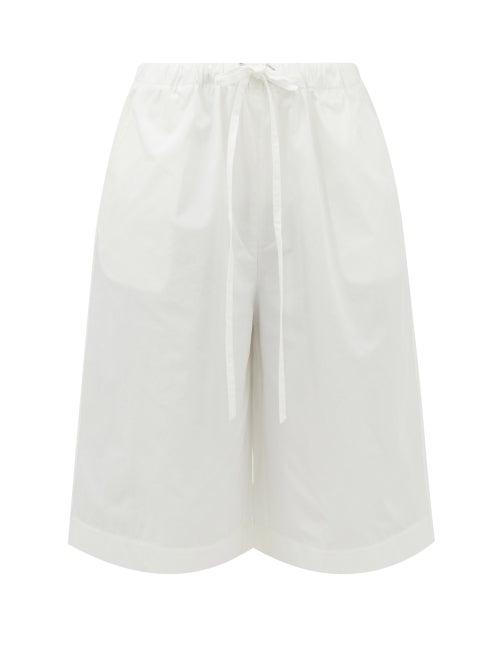 Khaite - Phina Cotton-poplin Cropped Trousers - Womens - White
