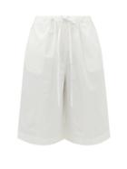 Khaite - Phina Cotton-poplin Cropped Trousers - Womens - White