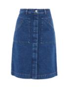 A.p.c. - Anita Vintage-denim A-line Midi Skirt - Womens - Dark Denim
