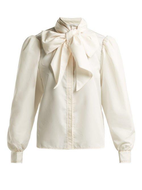 Matchesfashion.com Ganni - Comstock Pussybow Shirt - Womens - Ivory