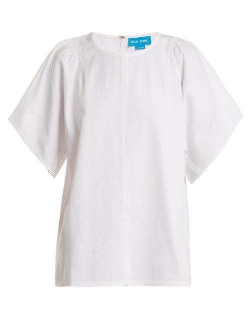 Matchesfashion.com M.i.h Jeans - Mina Gathered Shoulder Cotton Top - Womens - White