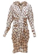 Matchesfashion.com Isabel Marant - Blandine Printed Silk Blend Dress - Womens - Ivory Multi