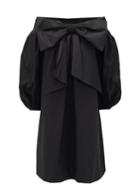 Matchesfashion.com Franoise - Bow-front Off-the-shoulder Cotton Dress - Womens - Black