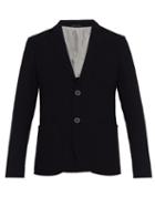 Matchesfashion.com Giorgio Armani - Corded Single Breasted Virgin Wool Blend Blazer - Mens - Navy