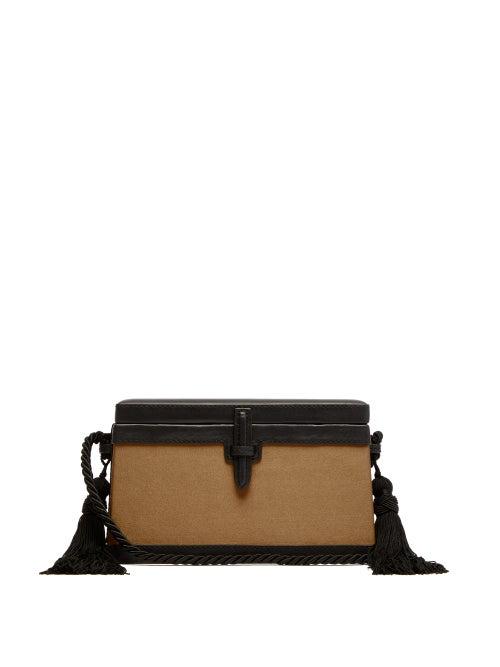 Matchesfashion.com Hunting Season - Square Trunk Satin And Leather Cross Body Bag - Womens - Black Multi