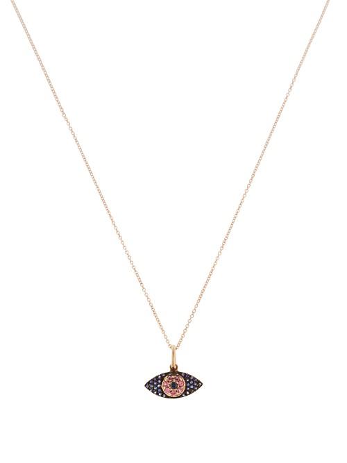 Ileana Makri Sapphire, Rodolite & Pink-gold Necklace