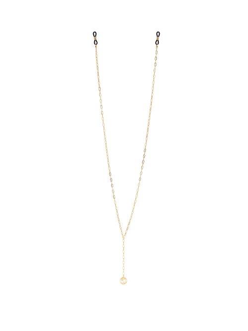 Matchesfashion.com Linda Farrow - Logo Pendant Gold Plated Sunglasses Chain - Womens - Yellow