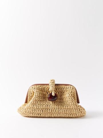 Serena Uziyel - Alessia Raffia Clutch Bag - Womens - Beige