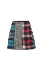 Matchesfashion.com Le Kilt - Mix & Match 03 Panelled Wool Mini Skirt - Womens - Blue Multi