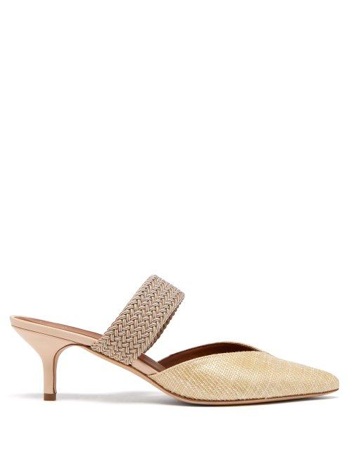 Matchesfashion.com Malone Souliers - Maisie Luwolt Raffia Mules - Womens - Cream