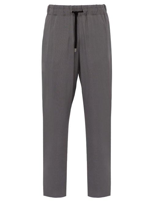 Matchesfashion.com Giorgio Armani - Birdseye Trousers - Mens - Grey