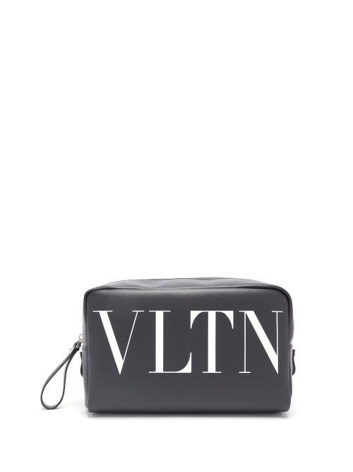 Matchesfashion.com Valentino - Vltn Leather Wash Bag - Mens - Black Multi