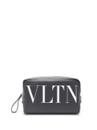 Matchesfashion.com Valentino - Vltn Leather Wash Bag - Mens - Black Multi