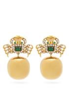 Matchesfashion.com Begum Khan - Crab 24kt Gold-plated Clip Earrings - Womens - Crystal