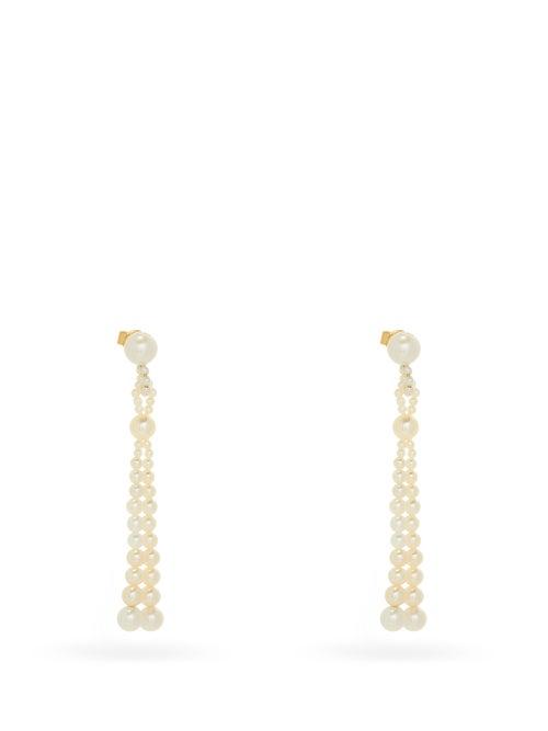 Matchesfashion.com Sophie Bille Brahe - Opera Pearl & 14kt Gold Drop Earrings - Womens - Pearl