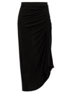 Matchesfashion.com Joseph - Ruched Crepe Jersey Midi Skirt - Womens - Black
