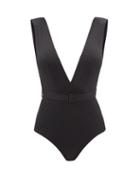 Ladies Beachwear Zimmermann - Estelle Plunge-neck Swimsuit - Womens - Black