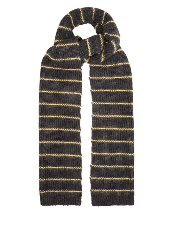Brunello Cucinelli Embroidered-stripe Cashmere Scarf