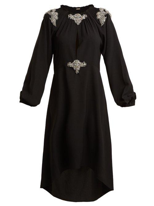 Matchesfashion.com Dodo Bar Or - Marisa Crystal Embellished Stretch Crepe Dress - Womens - Black