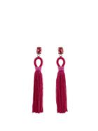 Oscar De La Renta Crystal-embellished Long Tassel Clip-on Earrings
