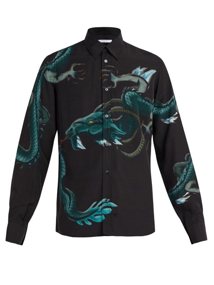Givenchy Dragon-print Crepe Shirt