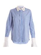 Muveil Embellished-collar Striped Cotton Shirt