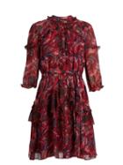 Saloni Tilly Ruffle-trimmed Silk-georgette Dress
