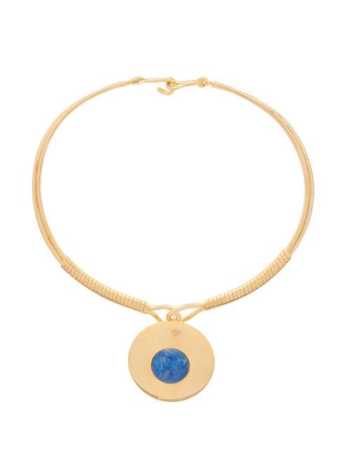 Matchesfashion.com Joelle Kharrat - Chapiteau Gold Plated Choker Necklace - Womens - Blue