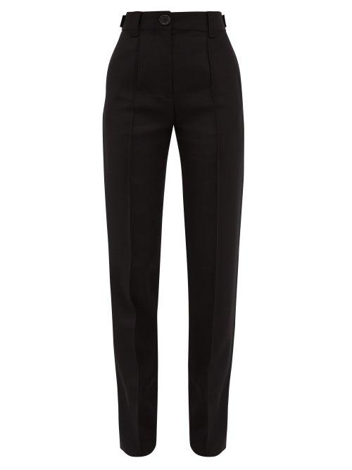 Matchesfashion.com Wales Bonner - Mumbo Jumbo Wool Blend Slub Trousers - Womens - Black
