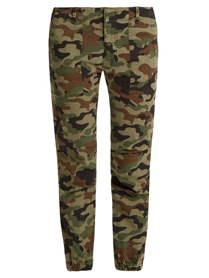 Nili Lotan Camouflage-print Cropped Trousers