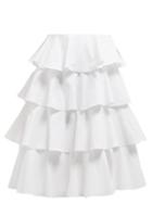Matchesfashion.com Batsheva - Tiered Cotton Midi Skirt - Womens - White