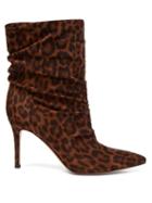 Matchesfashion.com Gianvito Rossi - Cecile 85 Leopard Print Suede Ankle Boots - Womens - Leopard