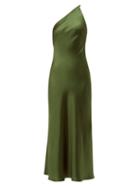 Matchesfashion.com Galvan - Roxy Charmeuse Maxi Dress - Womens - Mid Green
